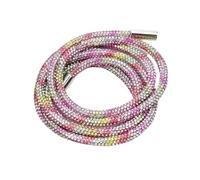 KXCVBNKLJ Cotton Drawstrings with Metal Lock Ends, 120cm 6mm Multicolor Rhinestone Drawstring Replacement Cord For Hoodies Trousers(Pink-yellow)
