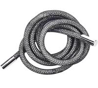 KXCVBNKLJ Cotton Drawstrings with Metal Lock Ends, 120cm 6mm Multicolor Rhinestone Drawstring Replacement Cord For Hoodies Trousers(Black-1)