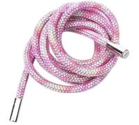 KXCVBNKLJ Cotton Drawstrings with Metal Lock Ends, 120cm 6mm Multicolor Rhinestone Drawstring Replacement Cord For Hoodies Trousers(Pink Yellow)