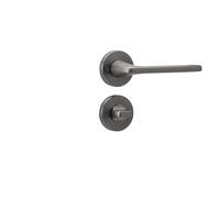 KXCVBNKLJ Door Handle with Lock Indoor Invisible Secret Door Lock Single Tongue Indoor Handle Zinc Alloy Multiple Sizes(Steel Gray A01 218)