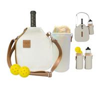 KXD8 Pickleball Bag Pickleball Paddle Cover Crossbody with Adjustable Strap, Waterbottle holder, Pickleball Ball Holder with Fence Hook Pickleball Paddle Cover for Women and Men Pickleball Gifts