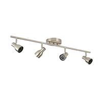 KXEcoLife 9W 4 Light LED Track Lighting Fixtures Ceiling Spotlight 3000K Warm White Dimmable Flexibly Rotatable Head, 360°rotatable, CRI90 for Accent Task(4LIGHT-B,Tir-dim)