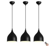 KXEcoLife Battery Operated Pendant Light with Remote Control - Modern Wireless Ceiling Hanging Fixture for Kitchen Island Dining Room Living & No Wiring Needed
