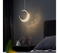 KXEcoLife Bedside Chandelier Postmodern Chandelier, LED Crescent Simple and Creative Personality, Long-Line Single-Head Small Acrylic Lampshade Light Made in China