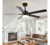 KXEcoLife Black 36in Ceiling Fan with Light Modern Quiet Fans Dimmable LED Smart Remote/APP/Voice Control, 6 Speeds for Bedroom Dining Room Living