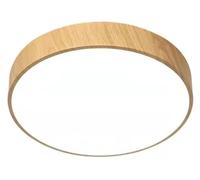 KXEcoLife Ceiling Lamp Wood Grain Color LED Light Flush Mount Simple Round Thinness Fixture for Living Room Bedroom Kitchen Study Corridor Pendant Lamp(Tricolor light,40c