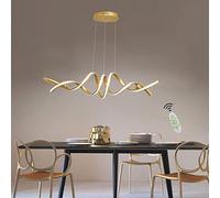 KXEcoLife Chandeliers Dimmable Dining Room Table LED Pendant Light 70W 3000K-6000K Hanging Lamp with Remote Control Modern Spiral Design Height Adjustable Chandelier Lighting
