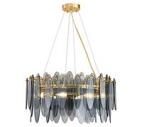 KXEcoLife Chandeliers Firework LED Light Modern Ceiling Lamps Chrome Frosted Glass Stainless Steel Crystal Pendant Lighting Decor