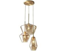 KXEcoLife Cluster Pendant Lighting Ceiling Light Fixtures Adjustable for Modern Kitchen Island, Dining Room Entrance Stairwell - includes E27 Bulb Base(Color:Gold)