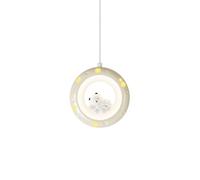 KXEcoLife Creative Cartoon Bear Rabbit Resin Chandelier,Round Star Pendant Light,Indoor Adjustable Height Ceiling Light Fixture(Milky color Round Bear)