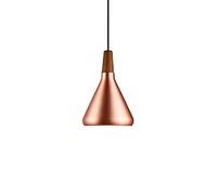 KXEcoLife Danish Vintage Small Chandelier - Adjustable Nordic Industrial Pendant Light with Oak Wood and Iron Finish for Home, Bar, Restaurant, Café(Gold,18cm)