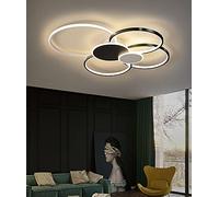 KXEcoLife Dimmable LED Ceiling Light with Remote Control - Modern Round Acrylic & Metal Design for Living Room Dining Kitchen Office Stylish Chandelier Fixture