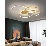KXEcoLife Dimmable LED Ceiling Light with Remote - Modern Round Design Chic Acrylic & Metal Fixture for Living Room Bedroom Dining Kitchen Office Lighting