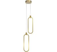 KXEcoLife Double Head LED Pendant Light Fixtures, Modern Gold Metal Hanging Lamp with Silicone Shade, Dome Adjustable Cord Chandelier for Kitchen Island Bedroom Restaurant Bar Counter(20cm)