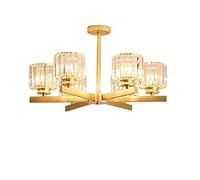 KXEcoLife E27 Crystal Chandelier, 6-Light Modern Luxury Ceiling Lamp for Living Room, Bedroom & Dining European Style Iron Art Fixture, Elegant Postmodern Design