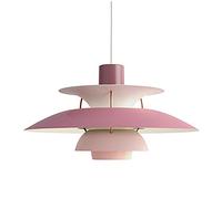 KXEcoLife E27 Nordic Danish Designer Art Chandelier, Easy Fit Multi-layer Pendant Light, Modern Restaurant Bar Café Lighting, Stylish Gradient Purple Aluminum Fixture - 30cm