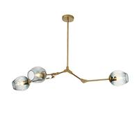 KXEcoLife E27 Nordic Molecular Sputnik Glass Ball Chandelier,Blue (Multicolored) Shade Ceiling Lamp,Six Heads Height Adjustable Chandelier,Wrought Iron Medieval Lamp-Gradient b