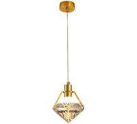KXEcoLife Golden Luxury Post-Modern Iron Dining Room Chandelier, Diamond Crystal Pendant Light for Bedrooms, Ceiling Fixture Kitchen Island, Foyer Industrial Hanging Island Stud