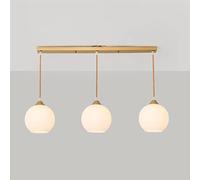 KXEcoLife Home Glass Chandelier E27 3-Light Metal Pendant Light Interior Bathroom Balcony Ceiling Hanging Lamp Modern Bedroom Dining Table Adjustable Suspended Fixture, Lighting innovate