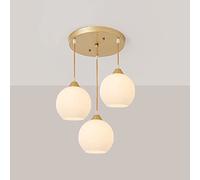 KXEcoLife Home Glass Chandelier E27 3-Light Metal Pendant Light Interior Bathroom Balcony Ceiling Hanging Lamp Modern Bedroom Dining Table Adjustable Suspended Fixture, Lighting innovate