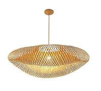 KXEcoLife LED Chandeliers, Nordic Bamboo Weaving Hanging Lamp Cage Pendant Light Creative Rattan The Bird's Nest Chandelier Bar Cafe Ceiling Lights Home Decoration Lighting Modern Chandel