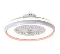 KXEcoLife LED Fan Ceiling Light,2 * 36W,Φ60CM,3000K-6000K Dimmable Lamp with Remote Control,3 Speed,Ultra-Silent Chandelier Bedroom Lamps Office Restaurant Living Room Lighting,Pink Comforta