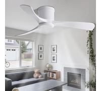KXEcoLife Low Profile Ceiling Fan Without Light Flush Mount Fans With Remote Control 6 Speeds, Propeller 3 Blades, DC Motor Quiet No For Bedroom Living Room Patio Kitchen