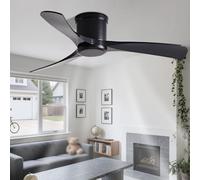 KXEcoLife Low Profile Ceiling Fan Without Light Flush Mount Fans With Remote Control 6 Speeds, Propeller 3 Blades, DC Motor Quiet No For Bedroom Living Room Patio Kitchen