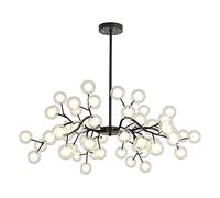 KXEcoLife Luxurious Modern Firefly Chandelier Light,G4 Adjustable Glass Globe During Lights Fixtures Simple Sputnik Chandeliers For Living Room Dining Bedroom-Black. 54 head Decoration