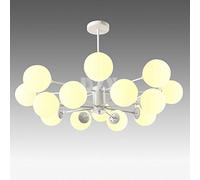 KXEcoLife Magic Bean Molecular Chandelier,LED Sputnik Pendant Light Postmodern Nordic Creative Hanging Lamp Living Room Bedroom Restaurant Lamp,White+WarmLight-16Heads