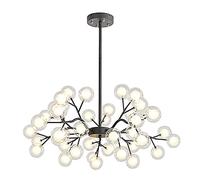 KXEcoLife MENG Firework Chandelier Modern Sputnik Led Ceiling Light Fixture Adjustable Lighting for Kitchen Dining Room Living Room,Black,45 Lights Interesting
