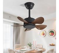 KXEcoLife Modern 22in Ceiling Fan Without Light Remote Control 6 Speeds Quiet Small No Propeller 3 Blades, DC Motor Reversible Fans For Bedroom Dining Room Patio Kitchen
