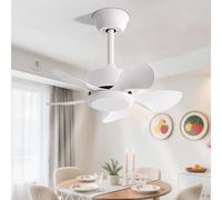 KXEcoLife Modern 22in Ceiling Fan Without Light Remote Control 6 Speeds Quiet Small No Propeller 3 Blades, DC Motor Reversible Fans For Bedroom Dining Room Patio Kitchen