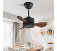 KXEcoLife Modern 22in Ceiling Fan Without Light Remote Control 6 Speeds Quiet Small No Propeller 3 Blades, DC Motor Reversible Fans For Bedroom Dining Room Patio Kitchen