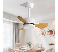 KXEcoLife Modern 22in Ceiling Fan Without Light Remote Control 6 Speeds Quiet Small No Propeller 3 Blades, DC Motor Reversible Fans For Bedroom Dining Room Patio Kitchen