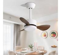 KXEcoLife Modern 22in Ceiling Fan Without Light Remote Control 6 Speeds Quiet Small No Propeller 3 Blades, DC Motor Reversible Fans For Bedroom Dining Room Patio Kitchen