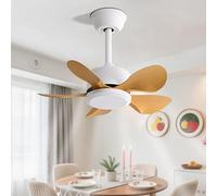 KXEcoLife Modern 22in Ceiling Fan Without Light Remote Control 6 Speeds Quiet Small No Propeller 3 Blades, DC Motor Reversible Fans For Bedroom Dining Room Patio Kitchen