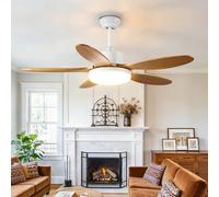 KXEcoLife Modern Ceiling Fan With Light Indoor Quiet Fans Dimmable LED Smart Remote/APP/Voice Control, 6 Speeds For Bedroom Dining Room Living