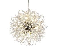 KXEcoLife Modern Crystal Firework During Light 16-Lights Dandelion Sputnik Chandelier Metal Chrome Finish Hanging for Dining Room Living Bedroom-Loth 16 Head 60cm