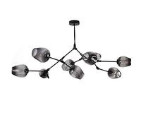 KXEcoLife Modern Industry Sputnik Chandelier, E27 Industrial Molecule Adjustable Branch Pendant Light with Handblown Glass Chandelier Energy Class Color : 9 Heads)