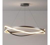 KXEcoLife Modern LED Pendant Light Round & Dimmable Adjustable Ceiling Fixture Creative Hanging Lamp for Dining Room Hallway Simple Design Indoor Lighting Decor
