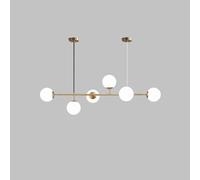 KXEcoLife Modern Nordic 6-Light Glass Pendant Chandelier, Adjustable E27 Globe Fixtures for Kitchen Island, Lighting, Contemporary Ceiling Lamp, Elegant Home Decor