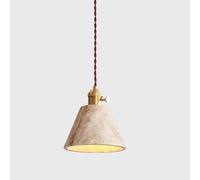 KXEcoLife Modern Pendant Lights Yellow Travertine 150cm Adjustable Lamp with Switch Chandeliers for Living Rooms Dining Areas and Bedrooms Bedside (20cm)