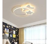 KXEcoLife Modern Star Shaped LED Ceiling Light for Kids Room Dimmable Acrylic Pendant Lamp with Remote Stylish Decor Boys & Girls Ø52*H6cm (White)