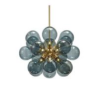 KXEcoLife Nordic Bubble Ball Chandelier,G9 Modern Concise Glass Art Chandelier,Dining Room Children's Daughter Bedroom Sample Living Chandelier-Milky White 18 Head Decoration