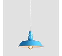 KXEcoLife Nordic Industrial Pendant Light Adjustable Iron Ceiling Lamp Creative Hanging Fixture for Dining Room Blue 36x21 cm - Modern Home Décor Lighting