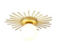 KXEcoLife Nordic LED Flush Mount Light, Creative Round Ceiling Fixture, Acrylic Flower Design, Wrought Iron Chandelier for Living Room, Bedroom, Entryway, Porch, Kitchen (, 25CM)