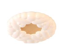 KXEcoLife Nordic Round Wood Kids Flush Mount Ceiling Light Fixture Creativity Modern White Boys Girls Bedroom Close To Lamp Mid Century Nursery Chandelier For Kindergarten Baby's Room