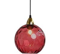 KXEcoLife Nordic Style Hanging Light 20cm/7.8in Creative Diameter Colored Glass Shade Simple Decorative Pendant Lamp Mini Blown Chandelier for Home Decor