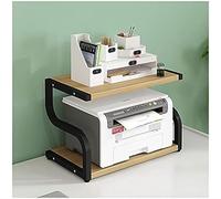 KXEcoLife Printer Stand Desktop Copy Rack Double Storage File Shelves Bookshelf Home Office Kitchen Sundries Shelf,Gold,S,Pleasant63